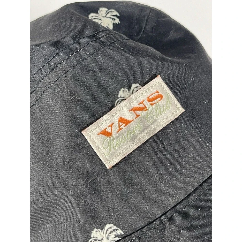 Vans Resort Club Bucket Hat Black Palm Tree Print Sun Cap Men's OSFM Polyester